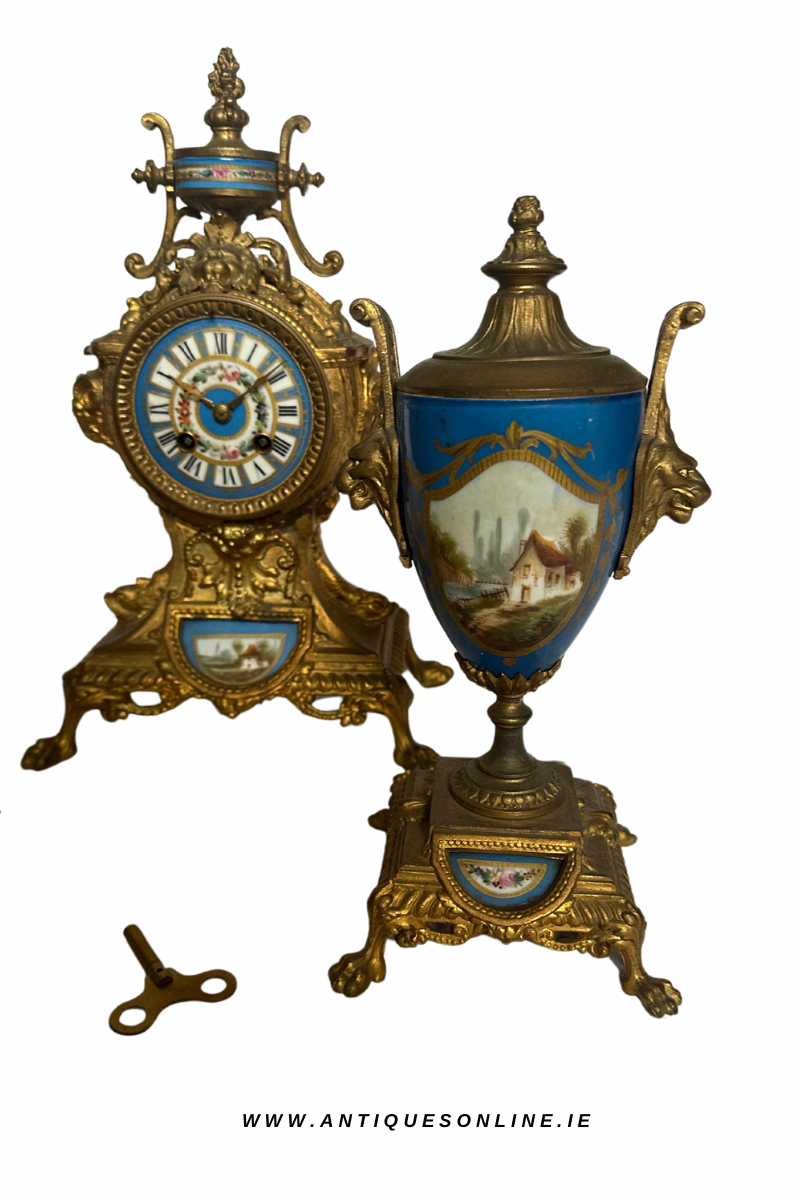 French Clock and Garniture set 19th Century