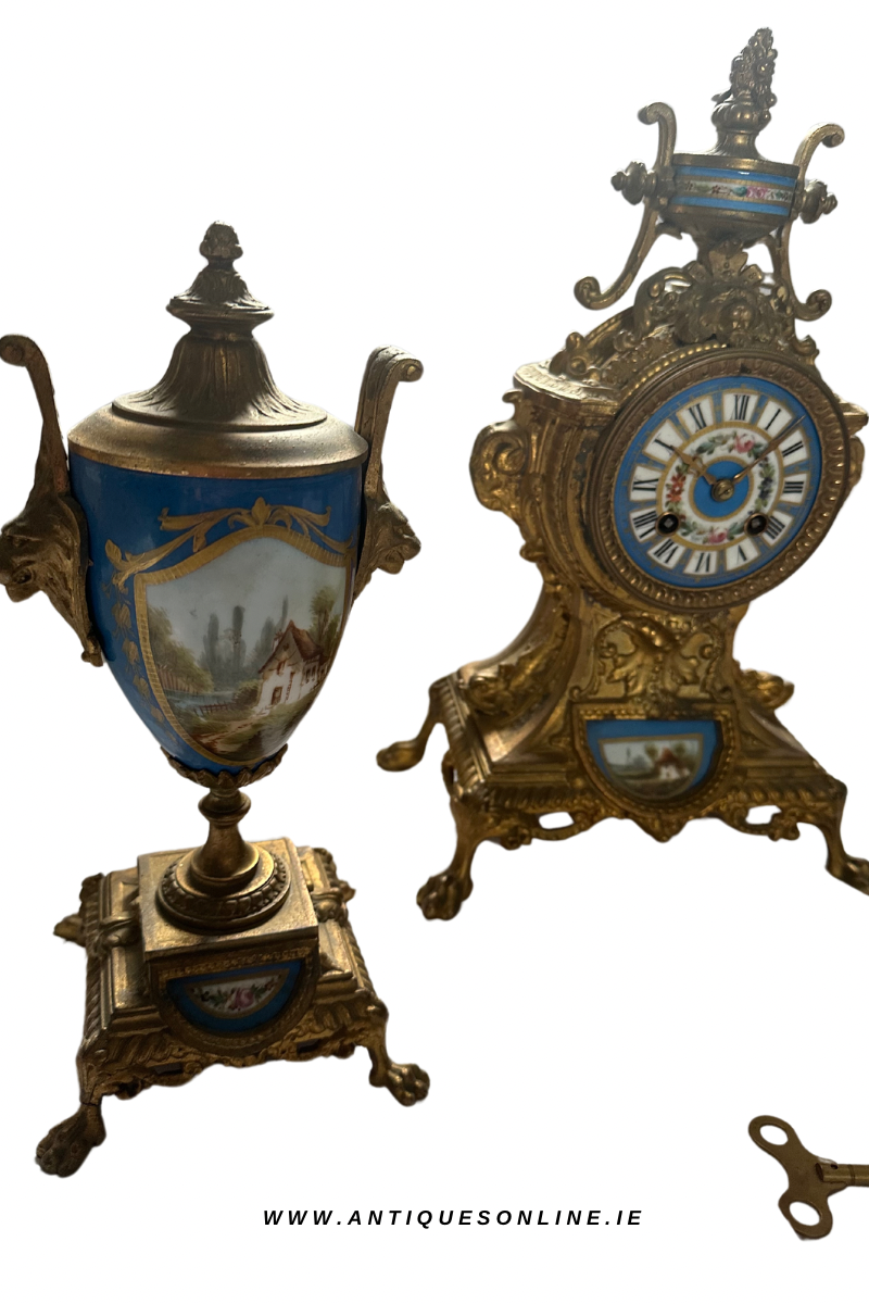 French Clock and Garniture set 19th Century