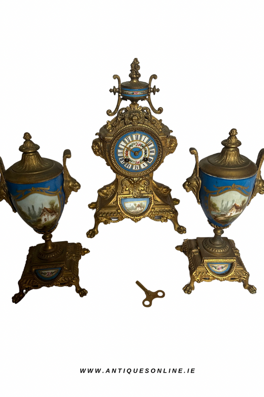 French Clock and Garniture set 19th Century