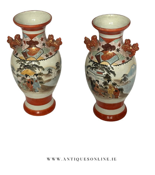 Pair of Japanese Kutani vases